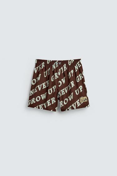 PETER PAN TEXT BOXERS HARRY LAMBERT FOR ZARA X DISNEY - Brown by Zara