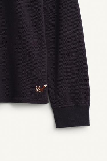 LIMITED EDITION EMBROIDERED FOX PIQUÉ POLO SHIRT - Dark navy by Zara - Image 8