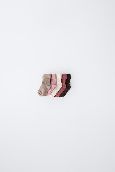 5-PACK OF NON-SLIP SOCKS — Pink 1