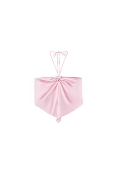 SATIN HALTER NECK TOP