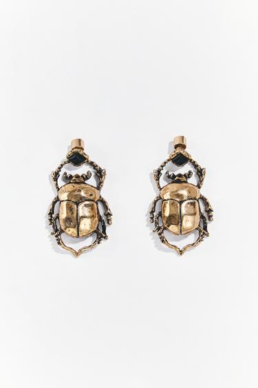 PENDIENTES MAXI ESCARABAJO - Dorado de Zara