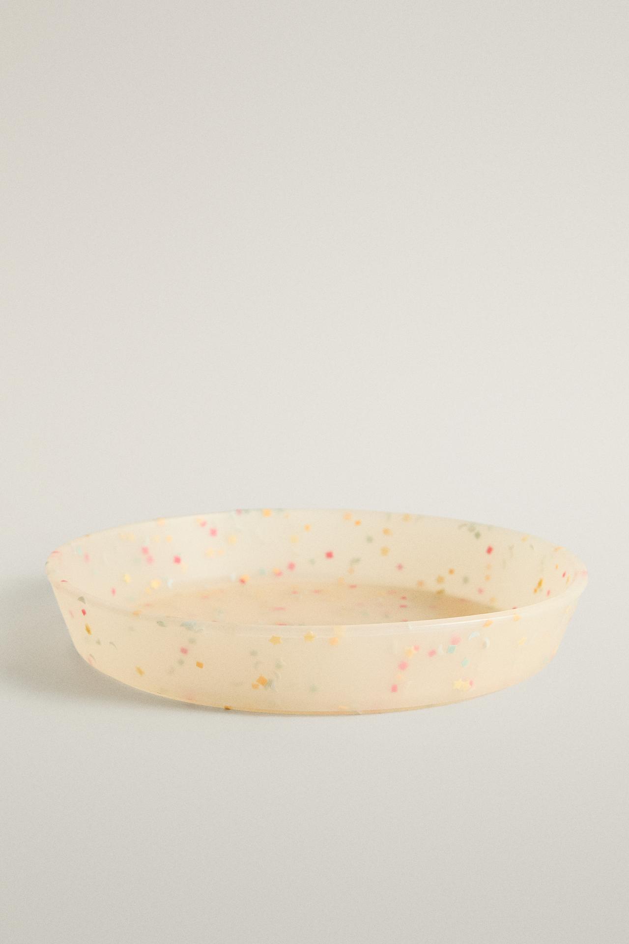 KIDS’ SILICONE CONFETTI PLATE — Multicolored