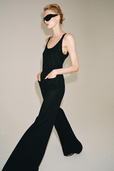 ZW COLLECTION FLARED TROUSERS - Black by Zara