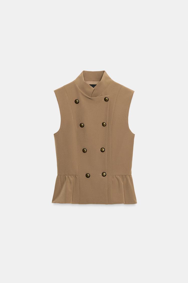 Chaleco peplum con botones 6