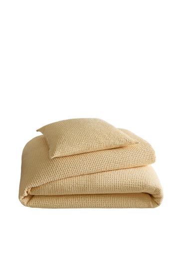 MINI WAFFLE KNIT BEDSPREAD - Yellow by Zara