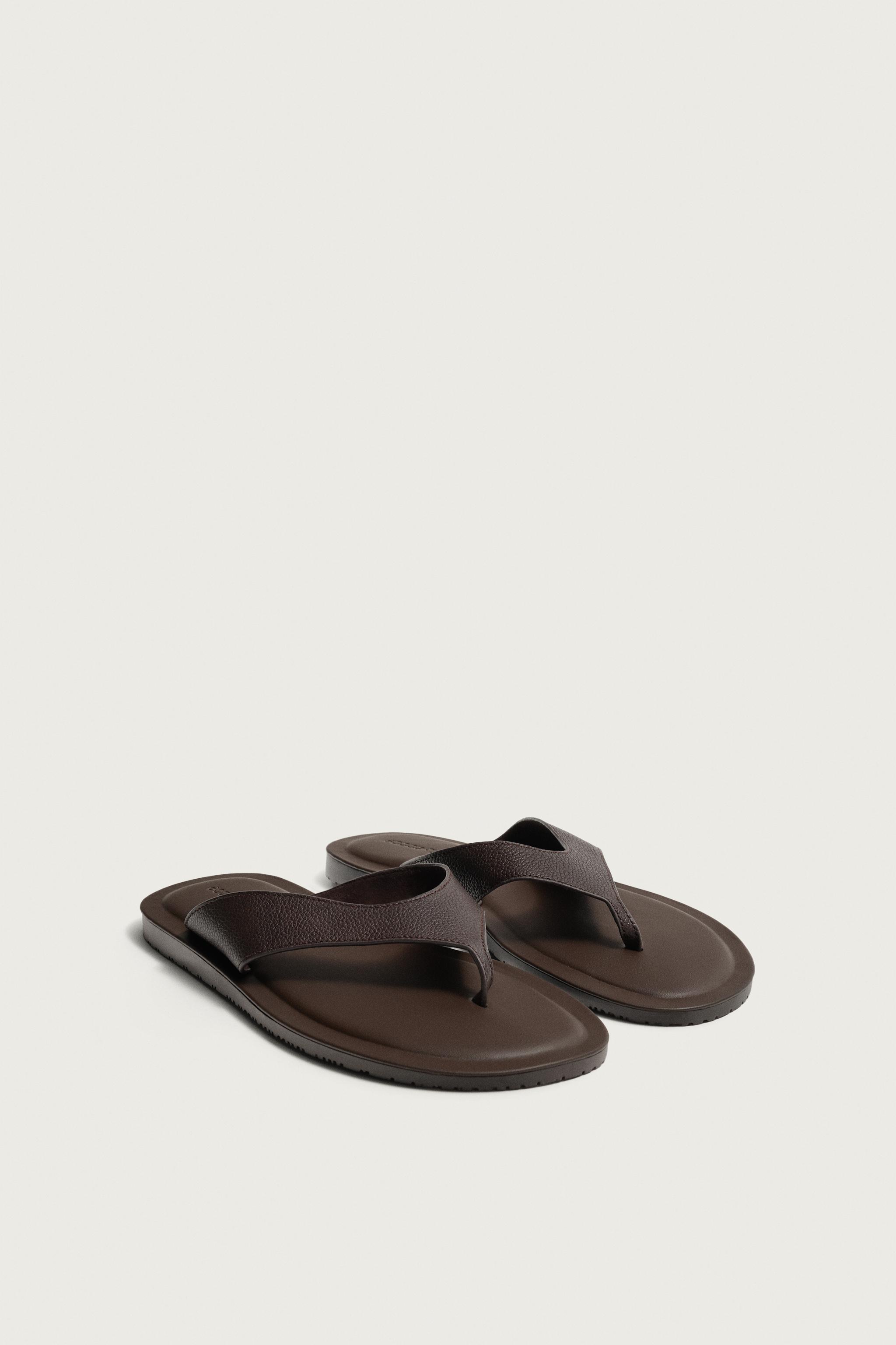 LEATHER STRAP SANDALS — Brown (alternate view)
