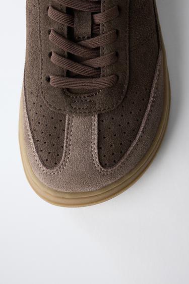 TENNIS OU BASKET EN CUIR BAREFOOT - Marron de Zara - Image 4