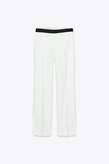 CONTRAST WAIST TROUSERS - Ecru by Zara - Image 5