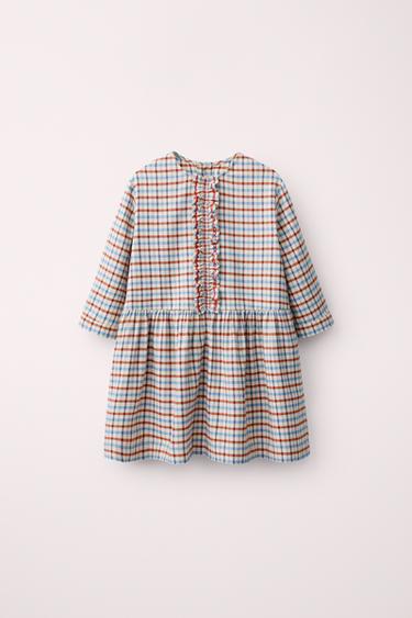 CHECK PRINT DRESS WITH RUFFLES CREATED BY CARAMEL LONDON X ZARA - Beige by Zara