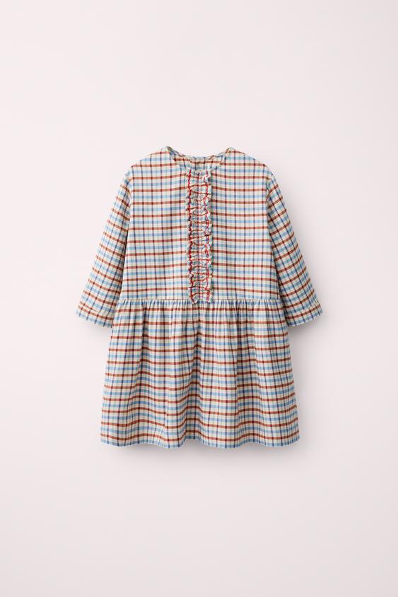 ROBE VOLANTS IMPRIMÉ CARREAUX CREATED BY CARAMEL LONDON X ZARA - Beige de Zara - Image 0