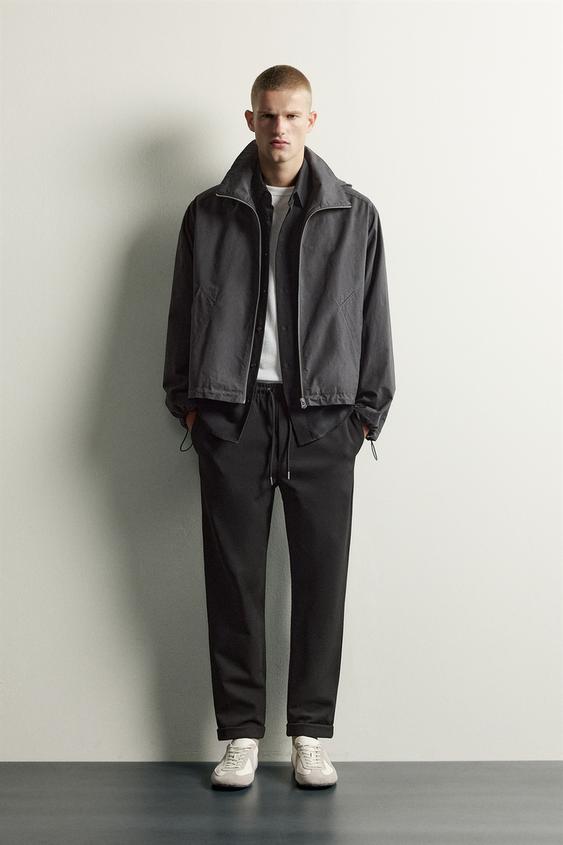 Мужские брюки Zara Easy Care Regular Fit, цвет: Чёрный