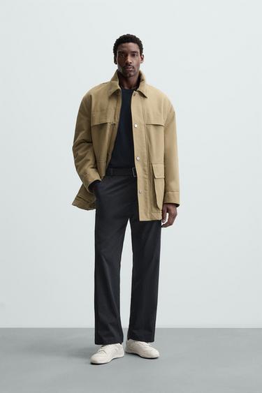 WIDE FIT TROUSERS WITH BELT - Navy blue by Zara - Image 0