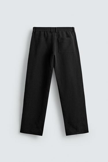 COTTON/LINEN SUIT TROUSERS - Black by Zara - Image 7
