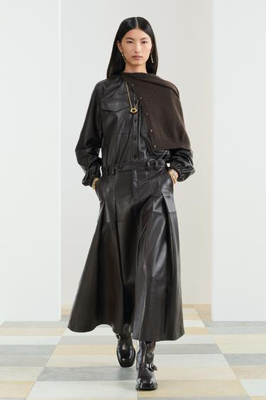 Zara LTHR VRSHRT - Chocolate