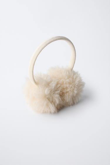 CURLY FAUX FUR EARMUFFS SKI COLLECTION - Ecru by Zara - Image 3