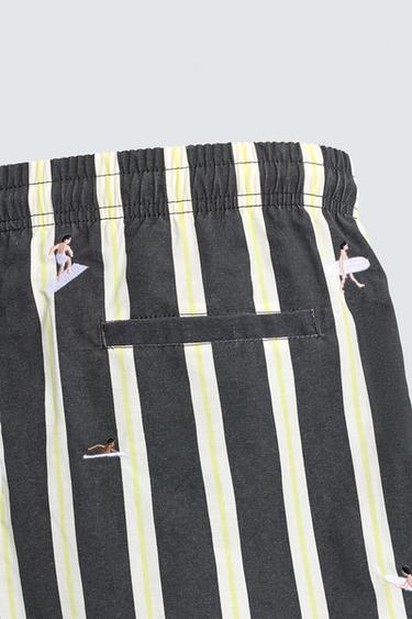 MAILLOT DE BAIN MI-LONG BRODERIES - Gris de Zara - Image 9