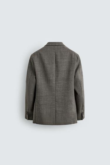 VESTE REGULAR FIT PIED-DE-POULE - Marron de Zara - Image 7