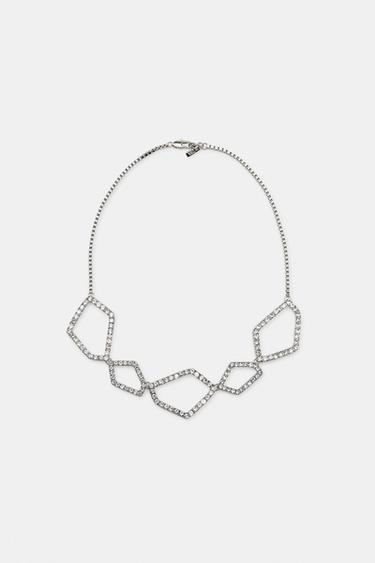 COLLAR GEOMÉTRICO BRILLOS - Plata de Zara - Imagen 0