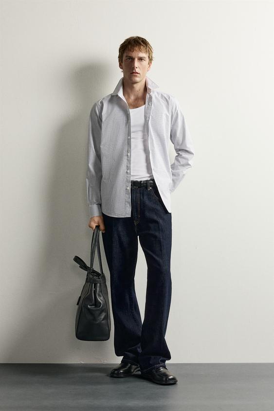 SLIM FIT CHECKS SHIRT - White by Zara - Image 0