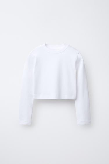 BASIC CROPPED T-SHIRT - White by Zara