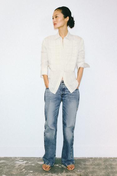 ZW COLLECTION LOW-RISE BOOT-CUT JEANS - Blue by Zara