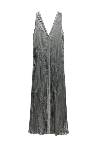 SATIN DRESS WITH EMBROIDERY - LIMITED EDITION