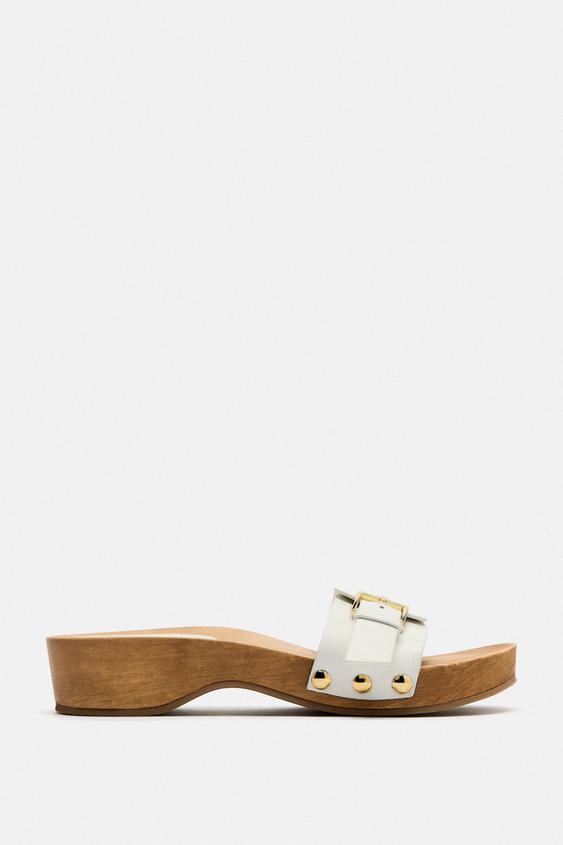 BUCKLED LEATHER SANDALS - White | ZARA South Africa