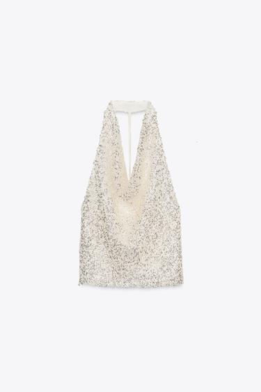 TOP HALTER À SEQUINS - 109 de Zara - Image 3