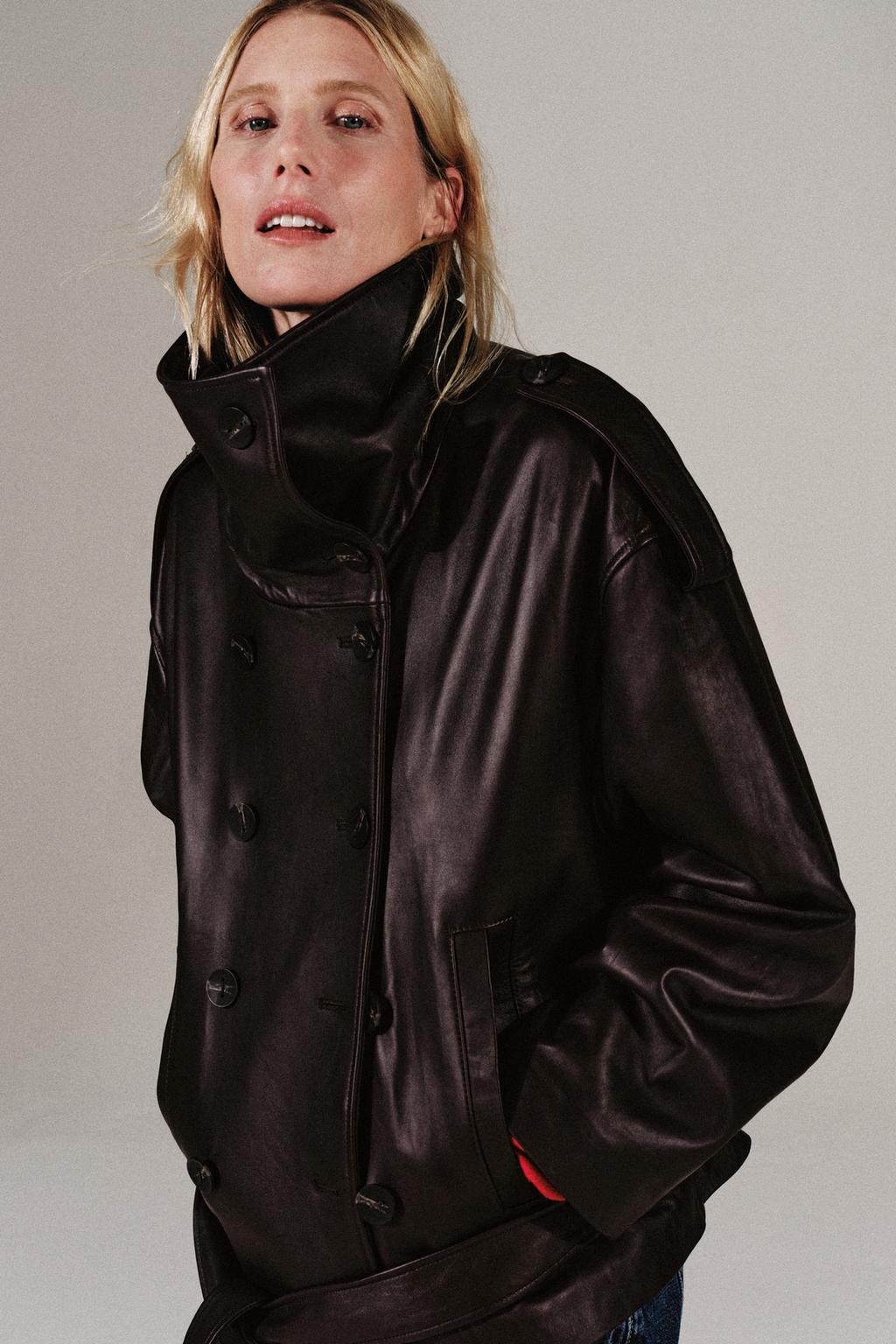 100% LEATHER BELTED JACKET