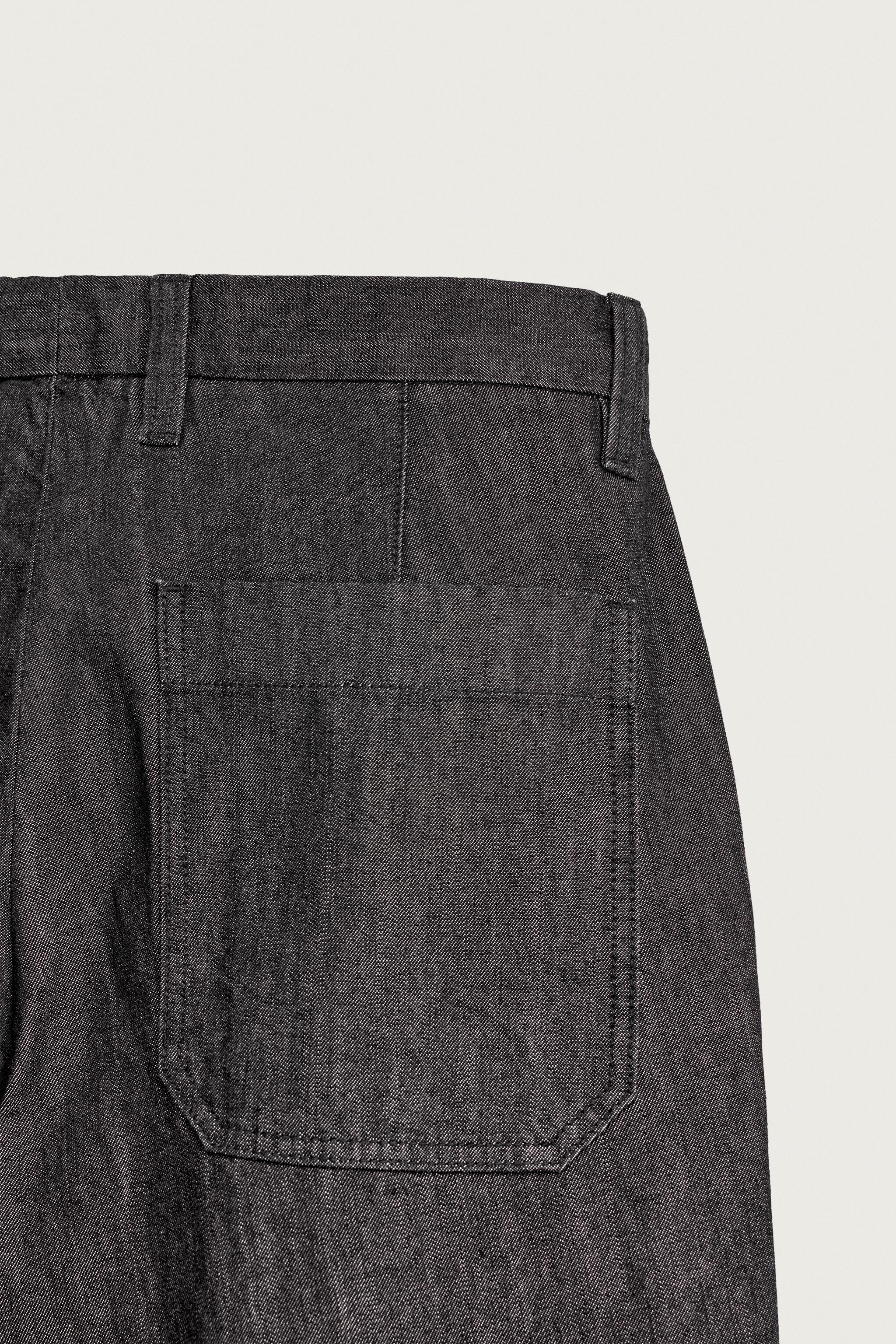 PLEATED DENIM CHINO PANTS