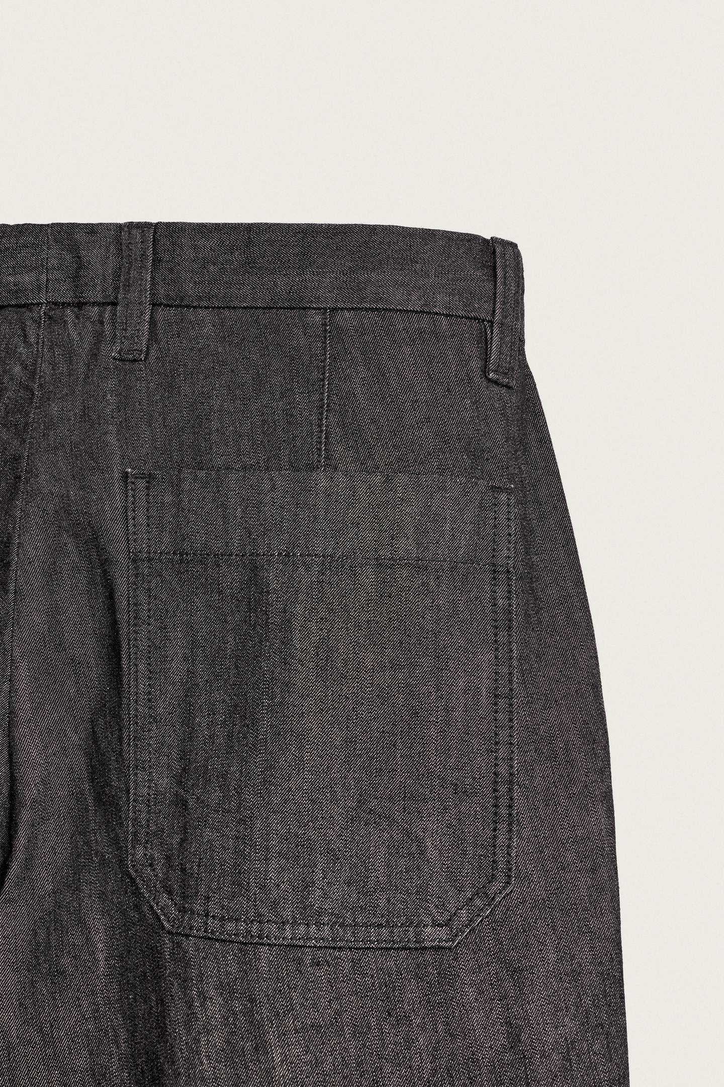 Мужские джинсы Zara Pleated Denim Chino, цвет: Чёрный — фото 9