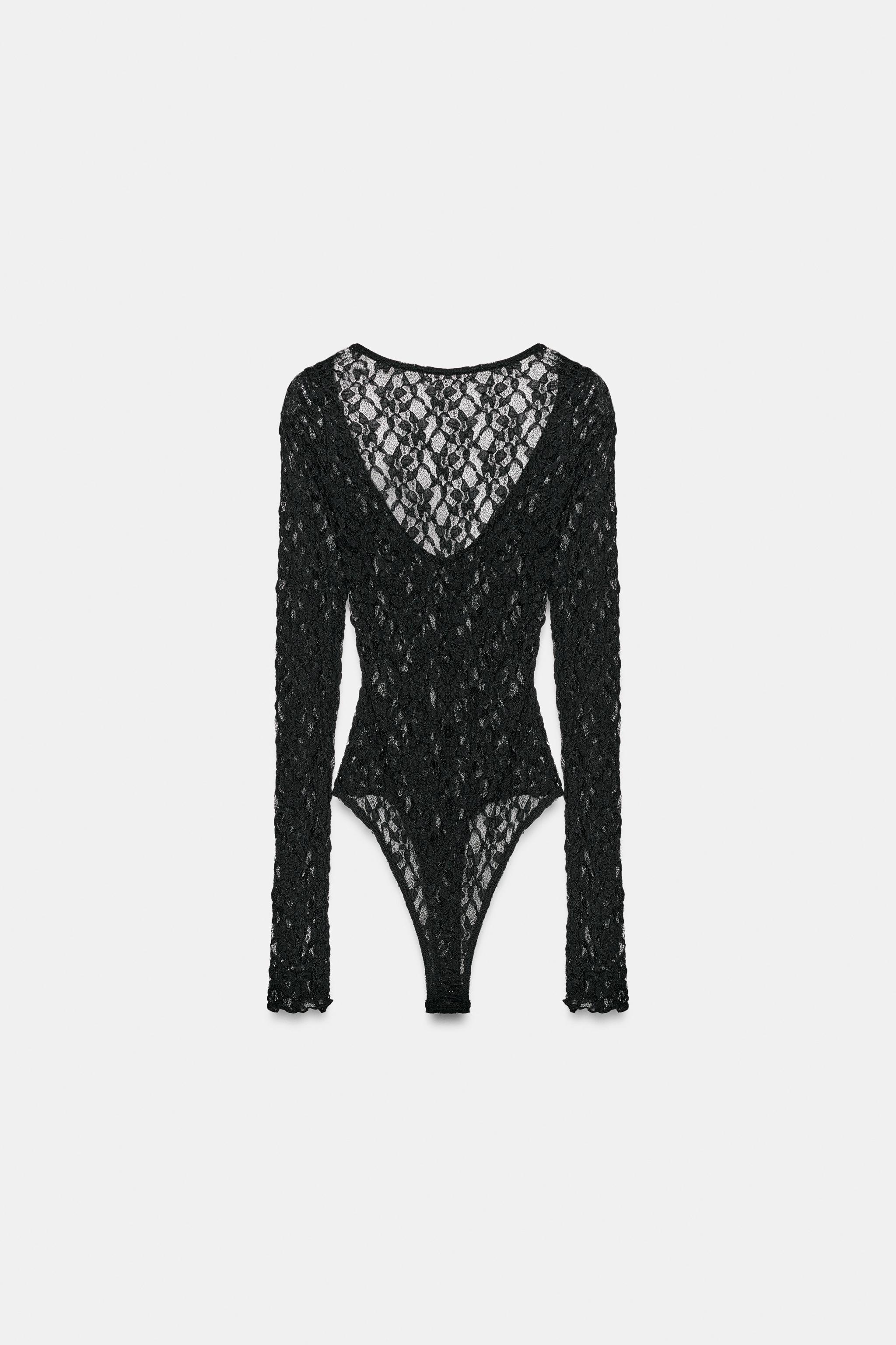 OPEN BACK LACE BODYSUIT - Black | ZARA South Africa