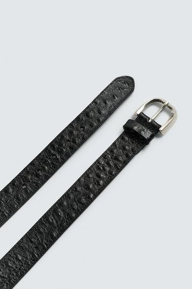 CEINTURE EN CUIR GRAVÉ - Noir de Zara - Image 3