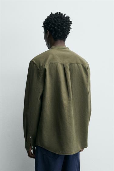 COTTON - LINEN SHIRT - Khaki by Zara - Image 2
