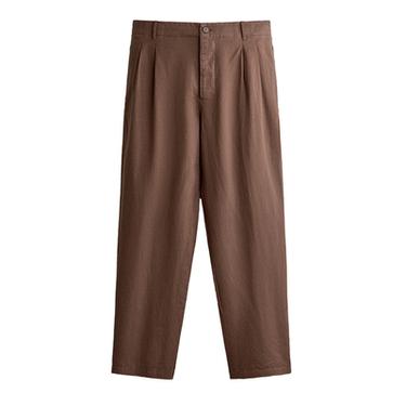 KALHOTY RELAXED FIT Z KONOPÍ A BAVLNY - Hnědá od Zara