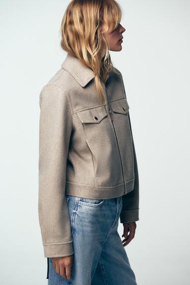 SOFT ZIP-UP JACKET - Beige by Zara - Image 5