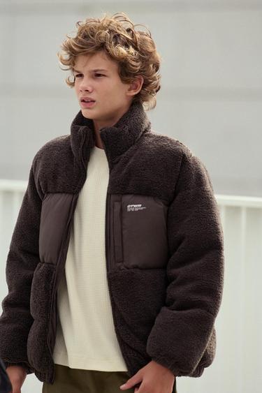 COMBINED PADDED FAUX SHEARLING JACKET - Brown by Zara