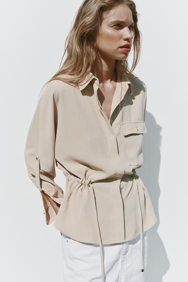 SAFARI CREPE SHIRT - Sand by Zara
