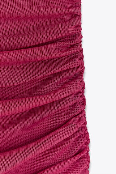 ROBE TULLE HALTER DRAPÉE - Framboise de Zara - Image 7