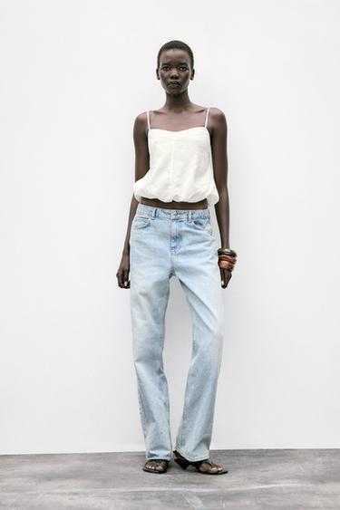 TOP BOULE AVEC LIN - Blanc de Zara - Image 0