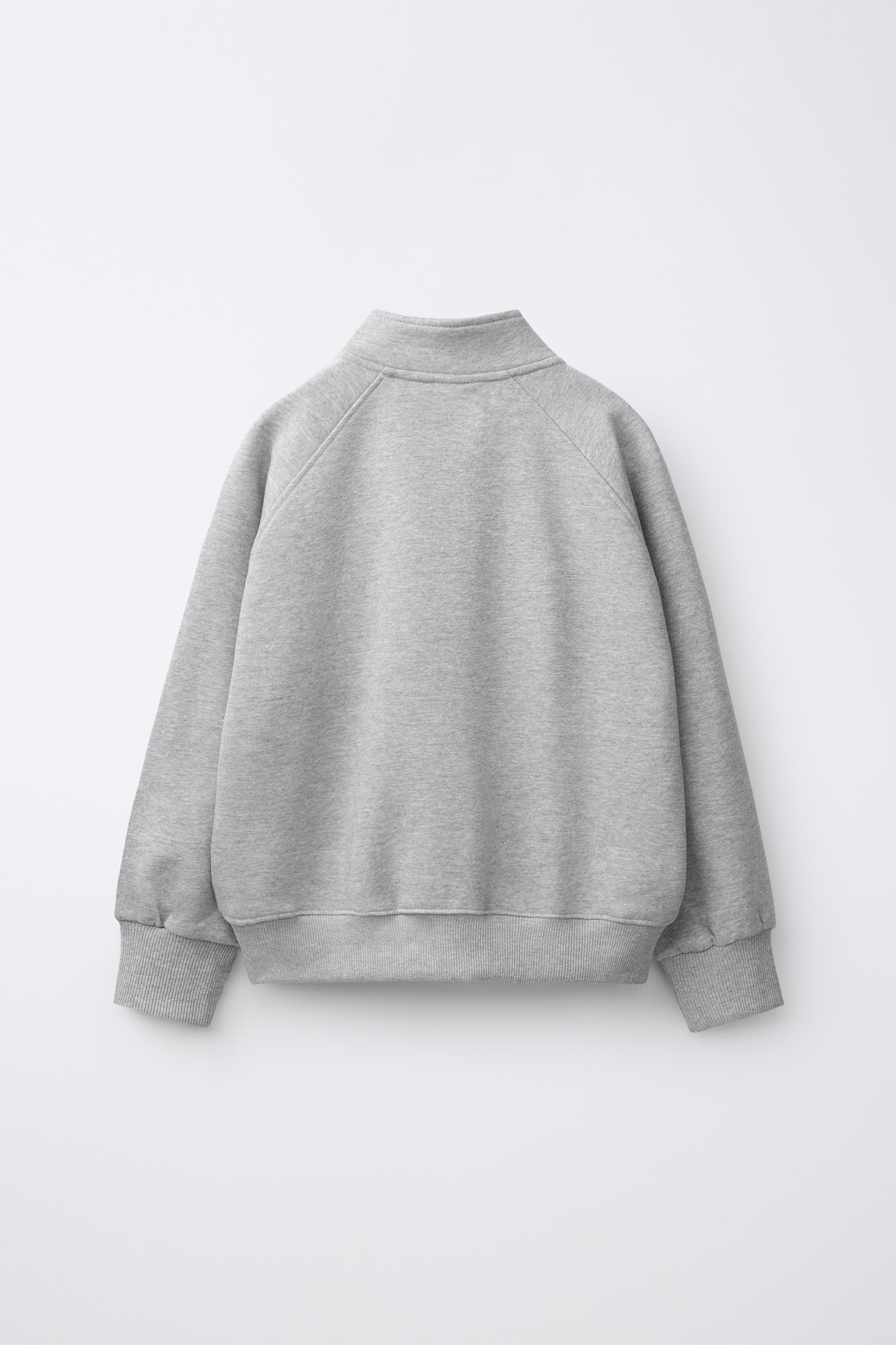 LABEL DETAIL SWEATSHIRT — Gray marl