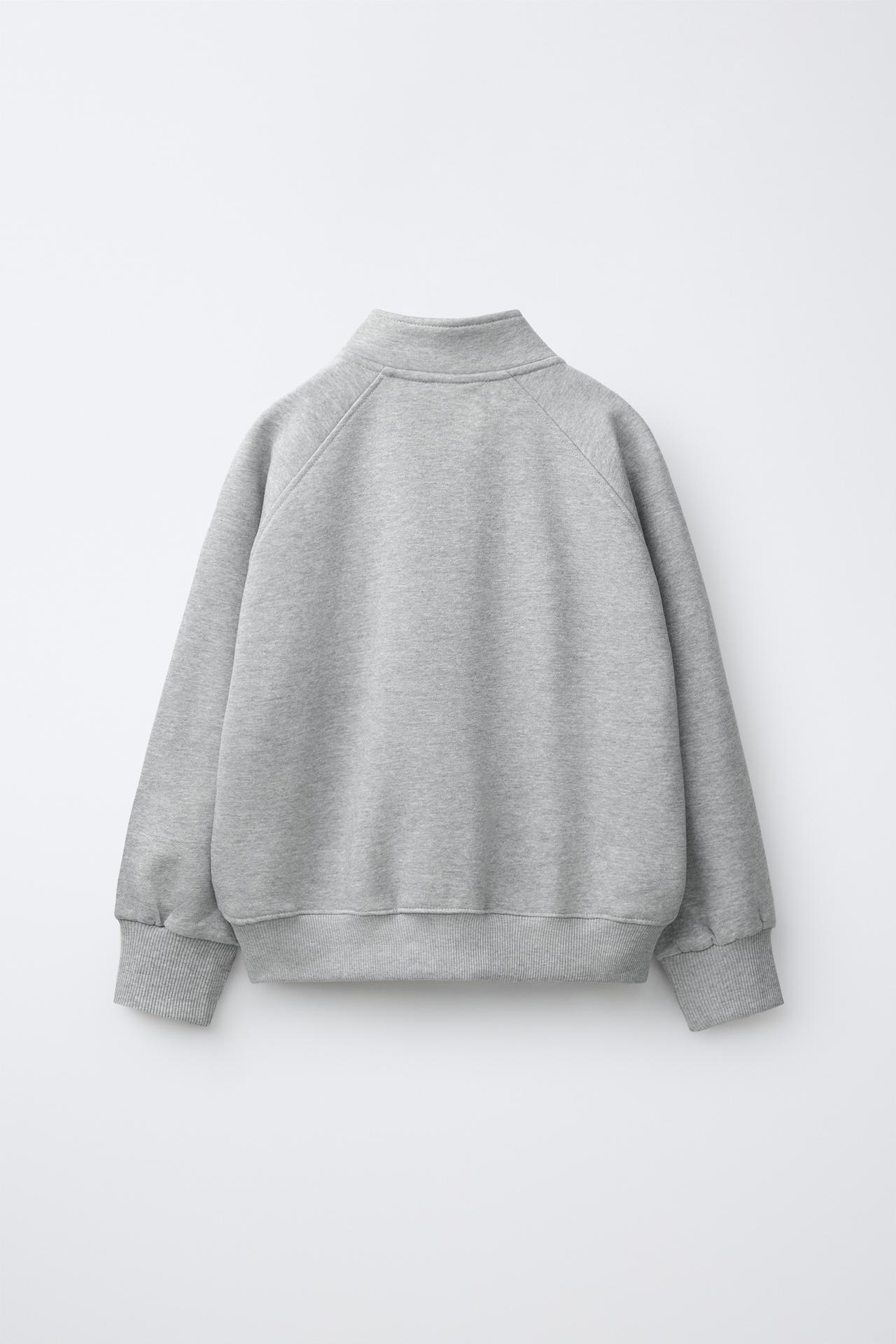 LABEL DETAIL SWEATSHIRT — Gray marl