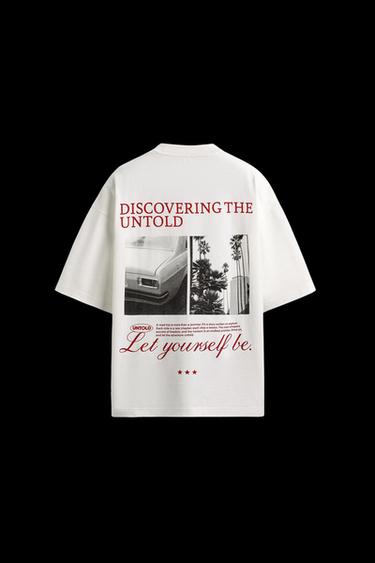 T-SHIRT MIT FOTOPRINT - Cremefarben von Zara