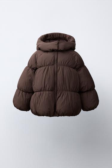 WATER-REPELLENT PUFFER COAT - Brown by Zara