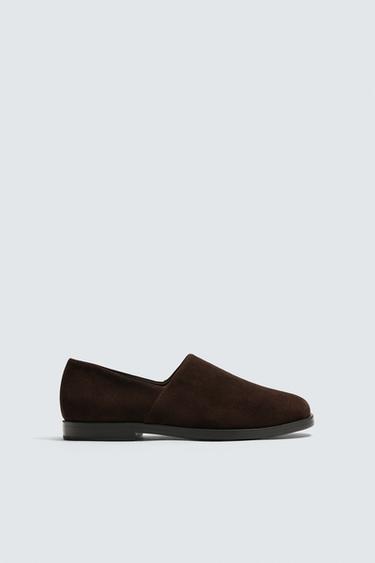 CHAUSSURES EN CUIR ÉDITION LIMITÉE - Marron de Zara