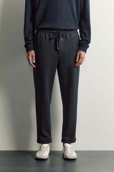 EASY CARE JOGGER-WAIST PANTS — Navy marl 2