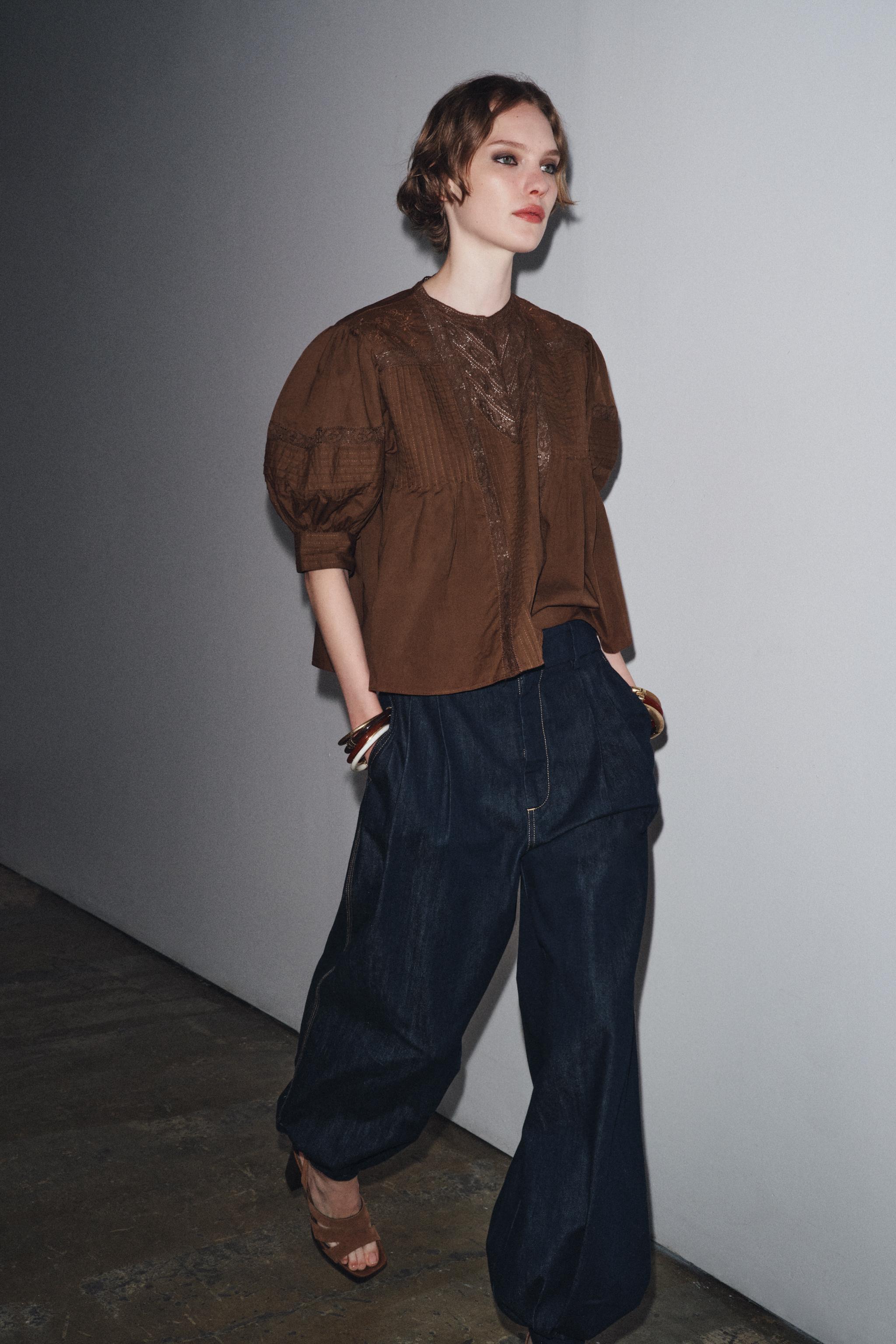 「sahara」 半袖ブラウス FREE ブラウン レディース シャツ＆ブラウス - レディース | ZARA 日本