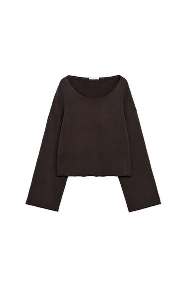 SUDADERA CUELLO BARCO - Marrón de Zara