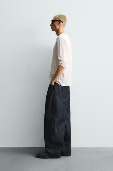 JEANS BALLOON FIT - Bleu marine / Blanc de Zara - Image 3