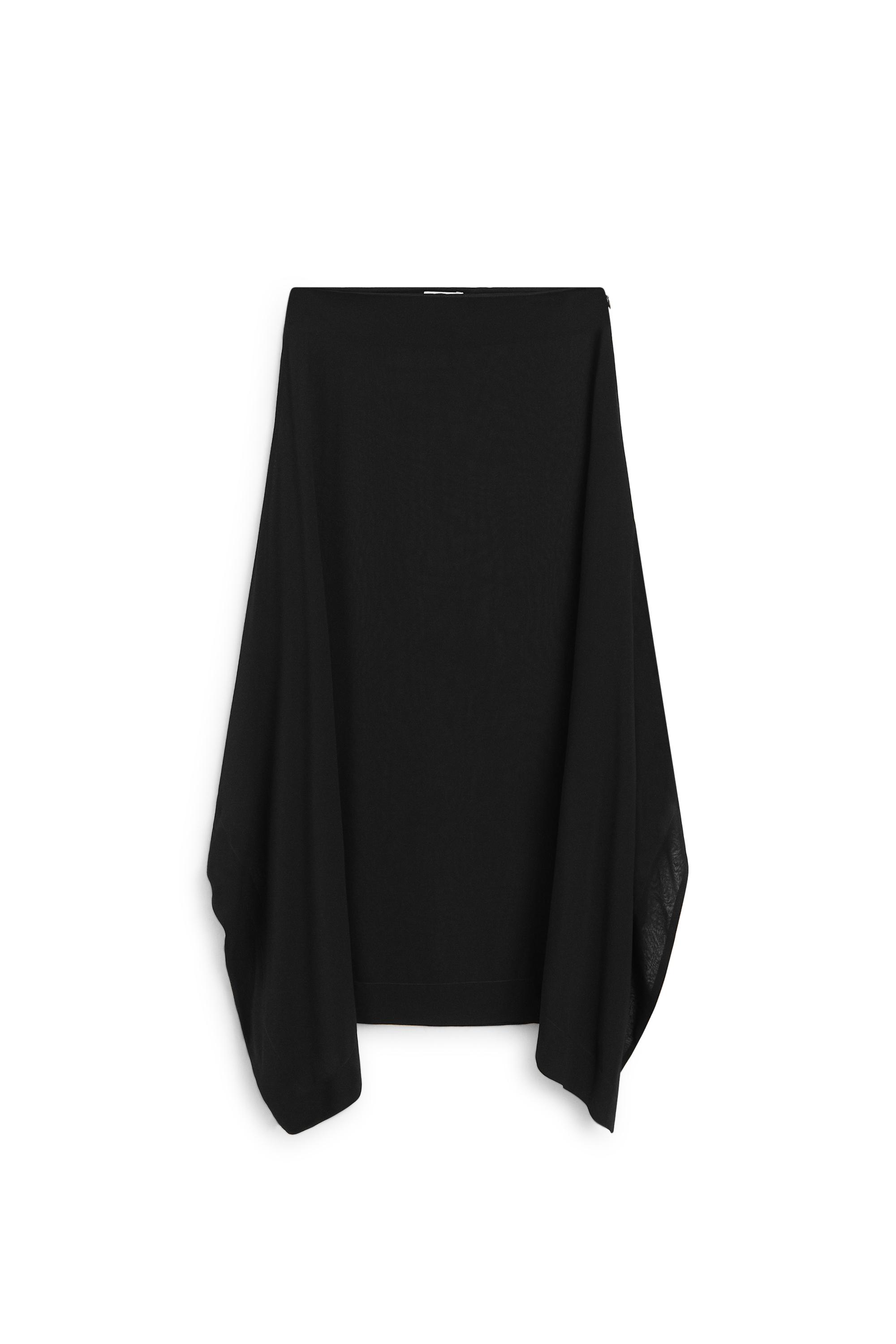 Semi-sheer asymmetric midi skirt - LIMITED EDITION